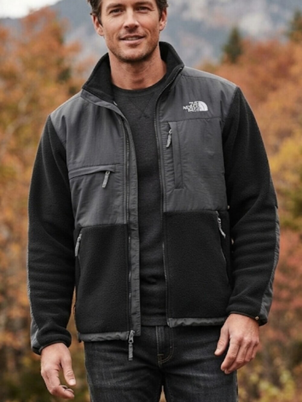 Vintage 90s The North Face Denali Fleece Jacket Mens L Black Polartec Full Zip